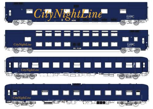 L.S. Models LS99040AC 4er Set Nachtzugwagen CNL, Ep.V, CNL 212/213, Set I, AC